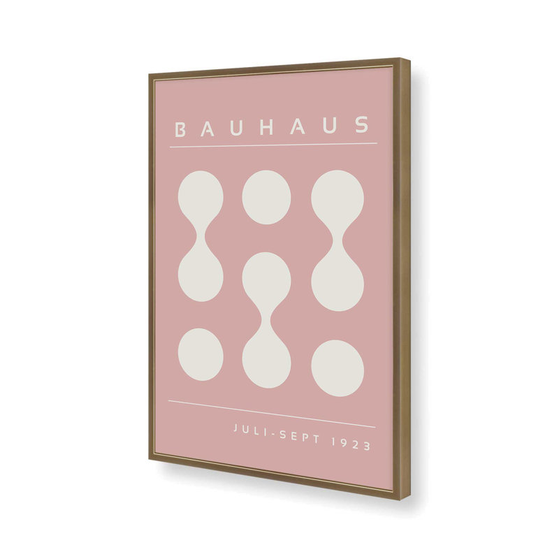Impression sur roulettes rose Bauhaus Flow II, H 37,25 po x l 25,25 po x P 1,25 po, Reproduction encadrée sans passe-partout