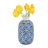 Decorative Ceramic Geometric Table Vase for Home Decor - Patterned Flower Vase for Shelf Styling and Living Room Display, Blue-1419264248