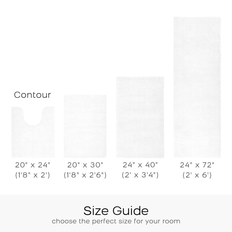 Tapis pour salle de bain Marshmallow, L 72 po x l 24 po, Blanc