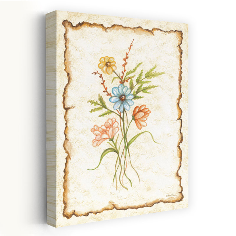 Fleurs pressées - Art floral floral pastel rétro, H 24 po x l 16 po