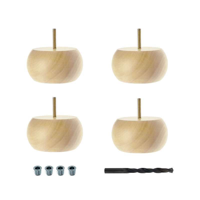 Pied de chignon rond en bois massif massif