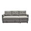 Canapé-lit modulaire convertible gris, canapé-lit 3 places pour petits espaces, espace de vie compact,-136067823