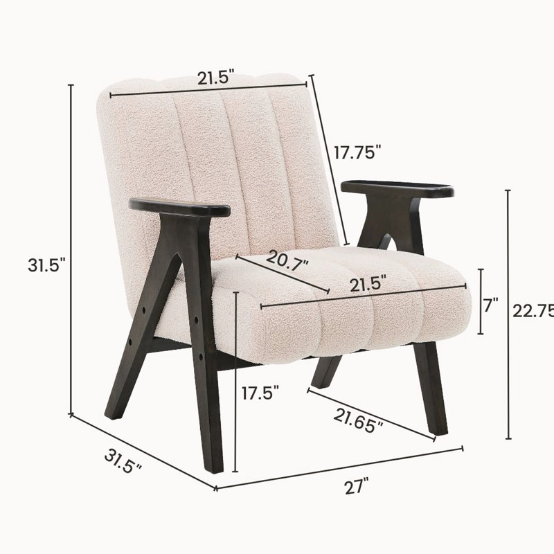 Chaise élégante en bois avec assise douce et élégante, Beige