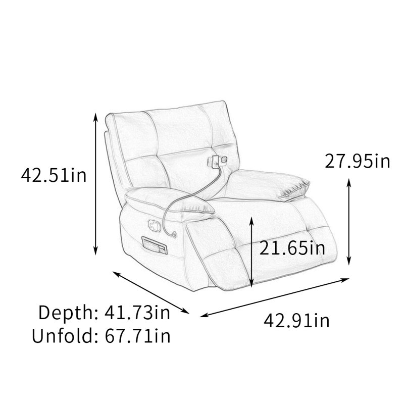 Fauteuil inclinable multifonctionnel en similicuir Quanasia, Gris