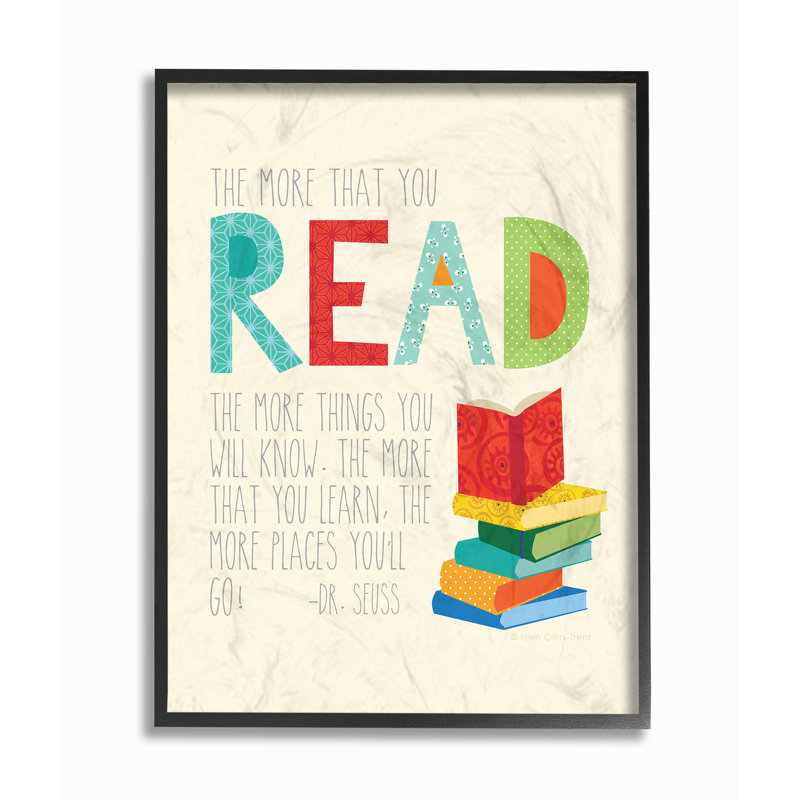 Abernathy «Read», lettres, monogrammes et noms, H 20 po x l 16 po x P 0,5 po, Giclée encadrée noir minuit