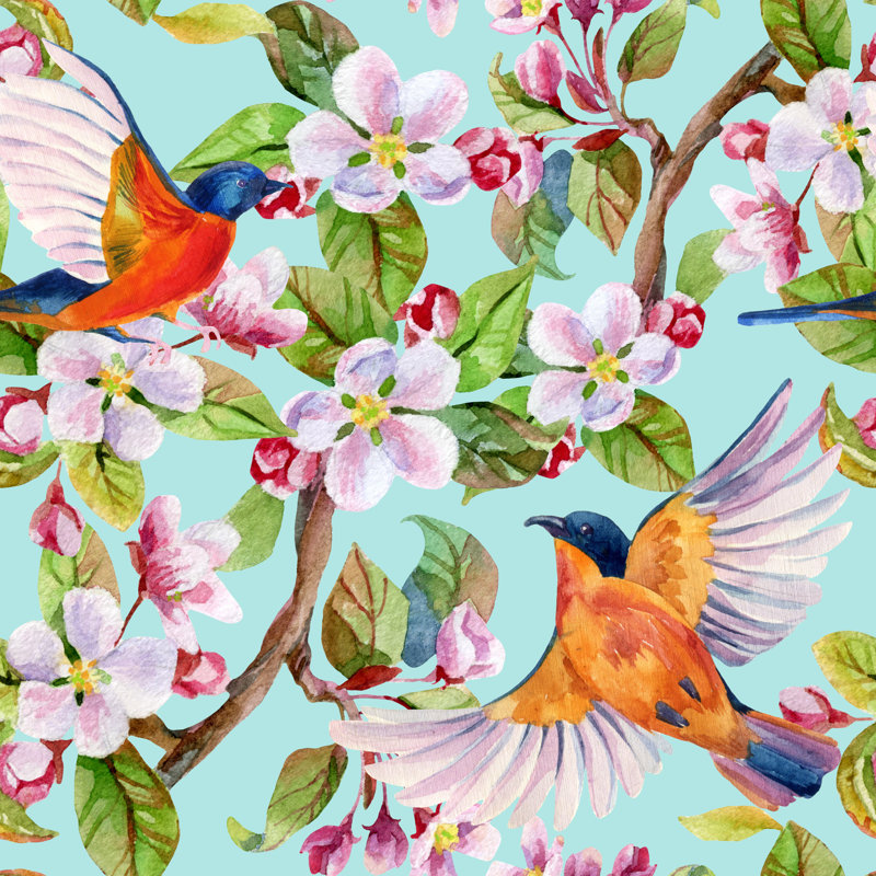Apple blossom. 1 Piece Wrapped Canvas Painting, 30cm H x 30cm W
