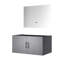 Gris foncé 36 po Meuble-lavabo de salle de bain avec miroir à DEL - Compartiment de rangement expansif avec assemblage rapide de l 22 po x P 22 po