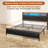 King size headboard and charging station, Platform bed frame with LED lights, Sturdy and stable, No noise, No box spring required, Easy to assemble, Black