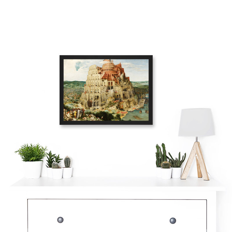 The Tower Of Babel by Pieter Bruegel The Elder - Single Picture Frame Print, 23.4cm H x 33cm W