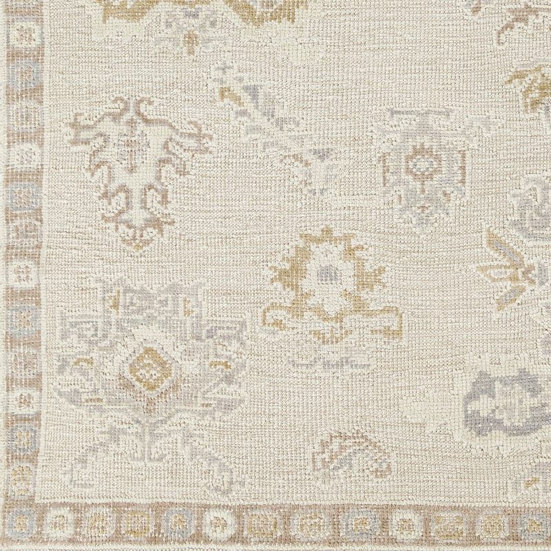 Revere Hand Knotted Oriental Area Rug in Brown, Light Gray, Medium Gray, Light Beige, Cream, Rectangle 4' x 6'
