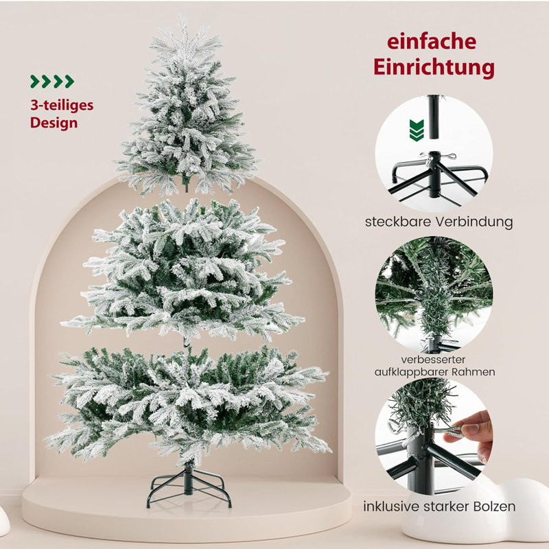 Lighted Artificial Pine Christmas Tree, 180cm H