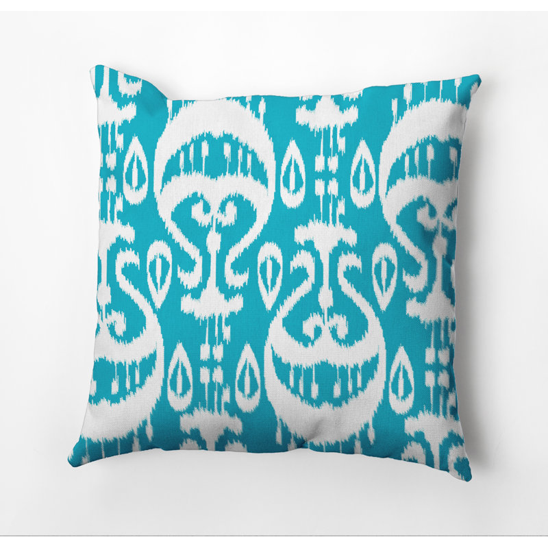 Housse de coussin d'extérieur carré Happy Hippy, H 20 po x l 20 po, Turquoise