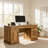 59'' W Rectangle Executive Desk with Storage Cabinet and Drawers, Workstation for Office Home-235703204
