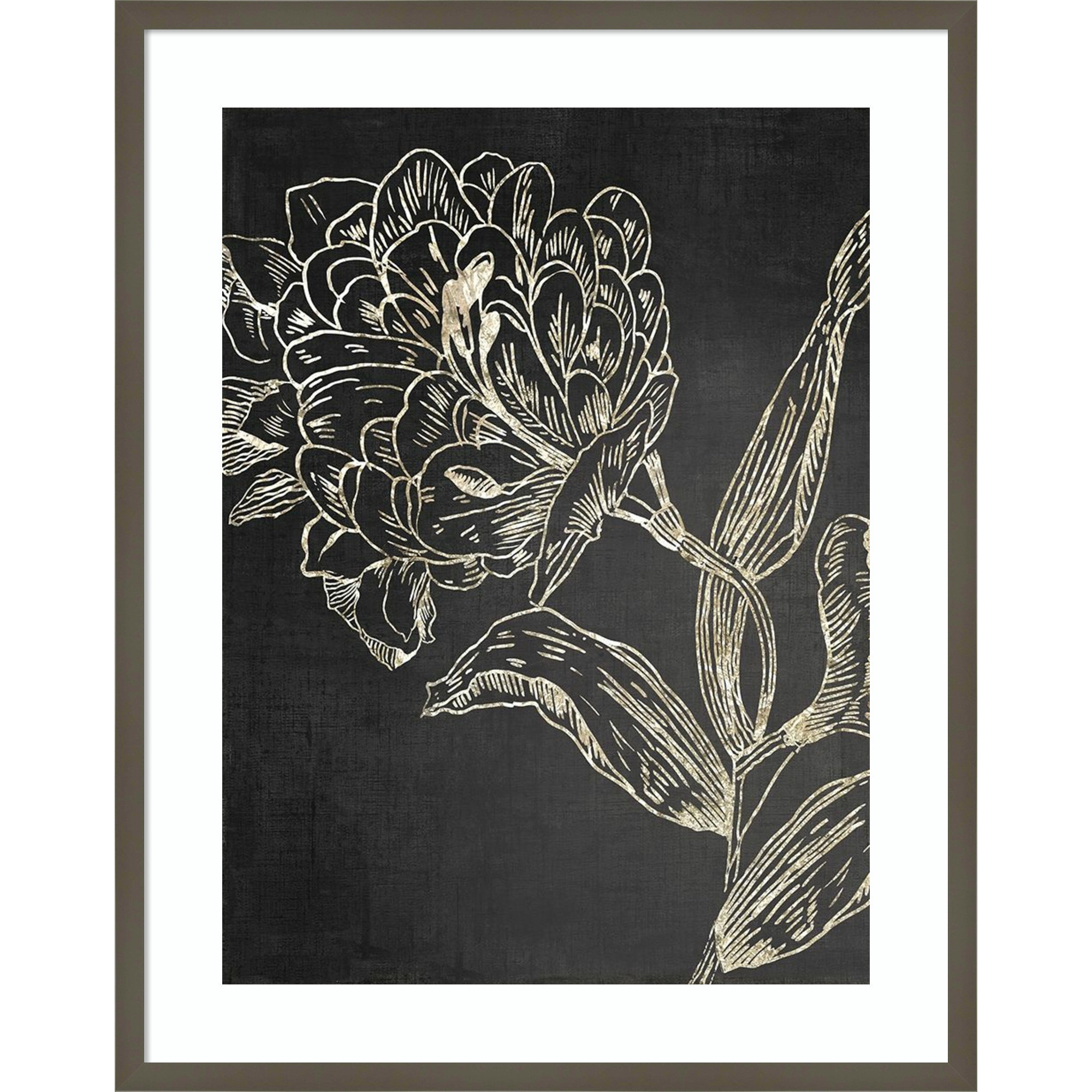 Golden Flower Folklore II by Asia Jensen, 33.25" H x 26.25" W, Gray