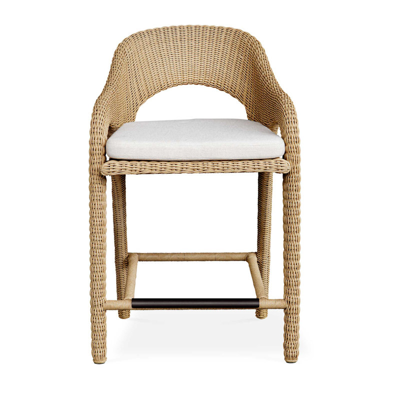 Uttermost Kavali Outdoor Wicker Counter Stool, 23.75"