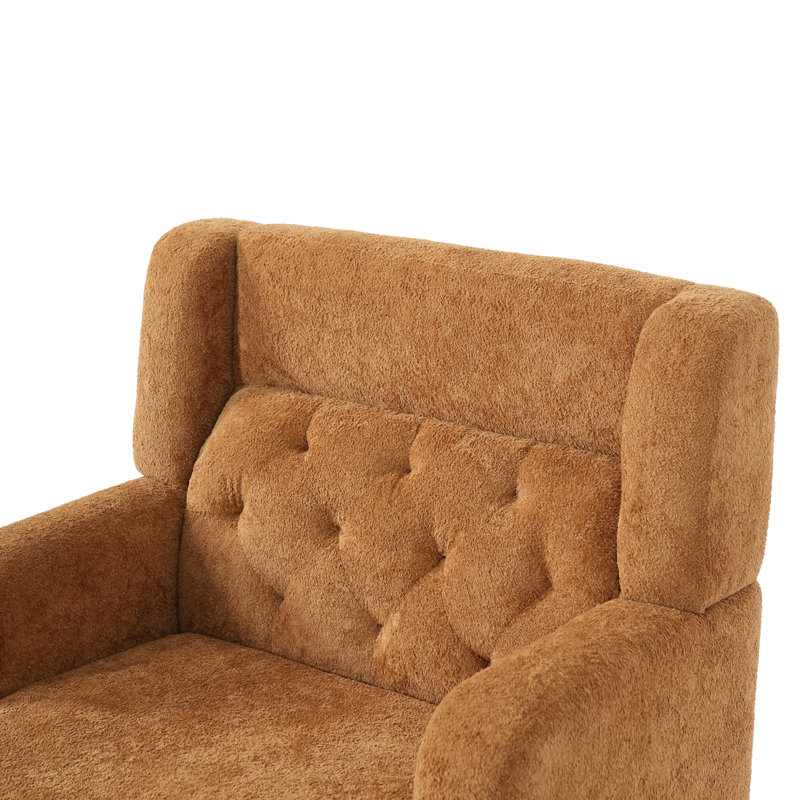 Chaise d'appoint rembourrée et rembourrée, Tissu moelleux orange