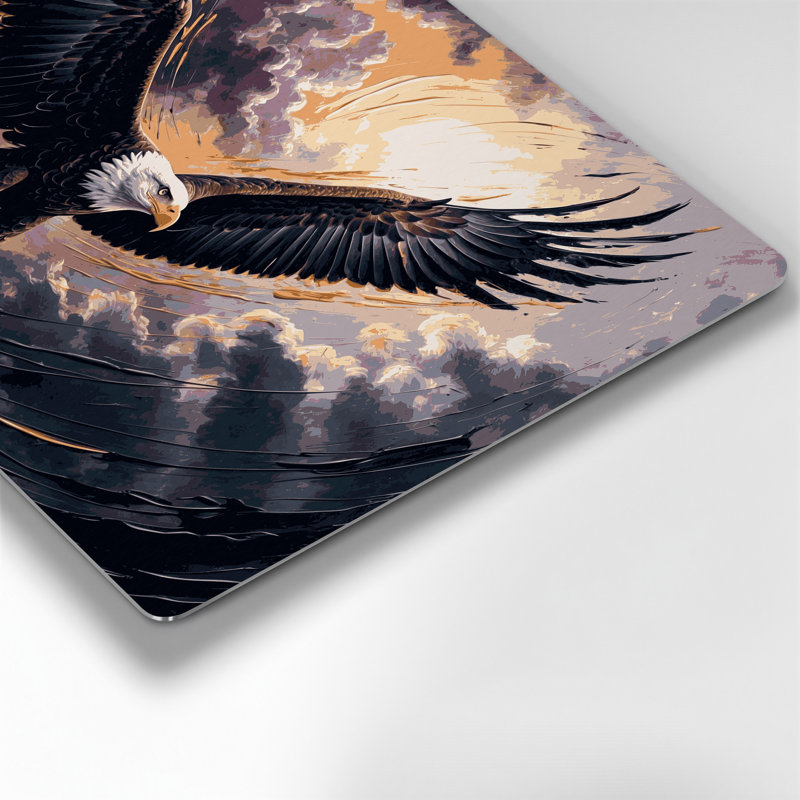 «Birds Bald Bald», art mural en métal gris, H 11 po x l 14 po