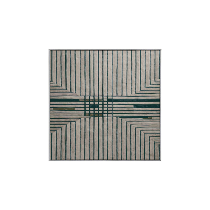 Machine Washable Gray Area Rug GSIX03661, Square 5'