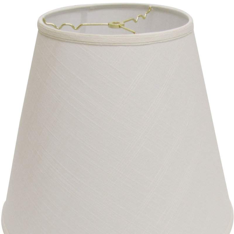 White Deep Empire Linen Lampshade with Traditional Flair