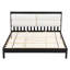Structure de lit plateforme en bois massif de très grande taille avec tête de lit tapissier en velours beige, sans sommier tapissier, élégant et durable-352068731-352068734