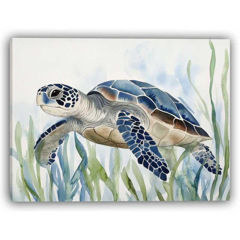 «Ocean Glide - Sea Turtle», reproduction d'art sur toile