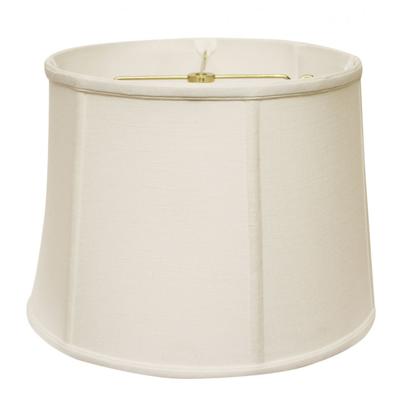 Abat-jour tambour en lin blanc, H 12 po x l 19 po x P 19 po, Beige