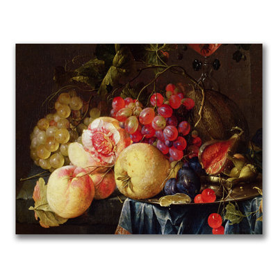 " Wrapped Canvas Wall Art - Cornelis de Heem 'Still Life II' Wall Art for Living Room, Bedroom, or Office Décor - 24x32 " Print