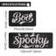 Tapis de cuisine d'Halloween en faux lin « Boo & "Spooky" » (lot de 2), noir et blanc