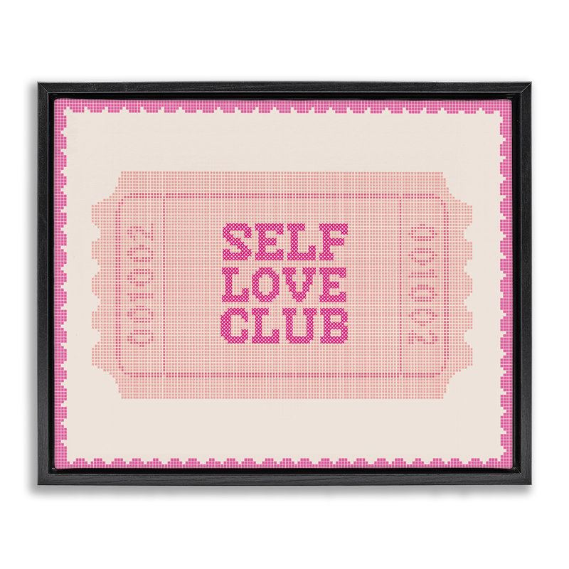 Cadre flottant rétro Self Love Club, design par Lil 'Rue, 25 x 31, Cadre flottant noir de jais