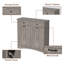 Armoire à poubelle autoportante en bois à double basculement double avec tiroirs dissimulés, support de poubelle à l'épreuve des animaux de compagnie 2 x 13 gallons pour le salon de la cuisine-110687083