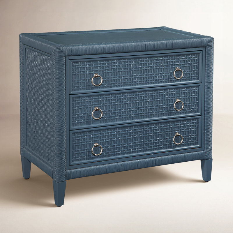 Commode 3 tiroirs Monterey, Non, Laiton, Océan