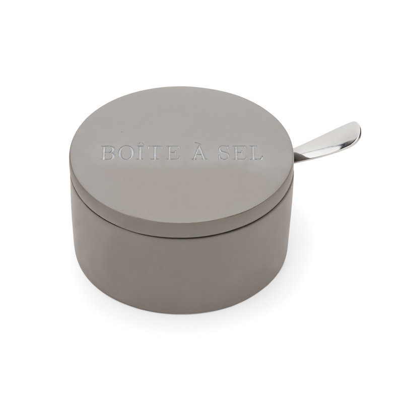 Fox Run Brands Brands Cement 3.75" Dual Chamber Salt Cellar, Divided Compartments