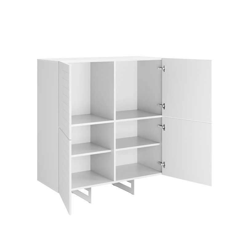 Banjarmasin 110cm Sideboard, White/White
