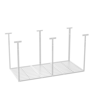48 po P x 72 po L Noir avec support de rangement de plafond à hauteur réglable avec crochets libres