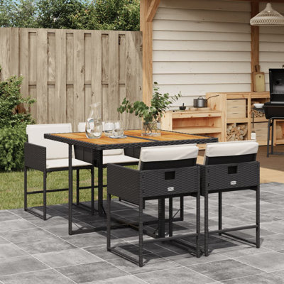 Hokku Designs 9 Piece Patio Dining Set With Cushions Gray Poly Rattan