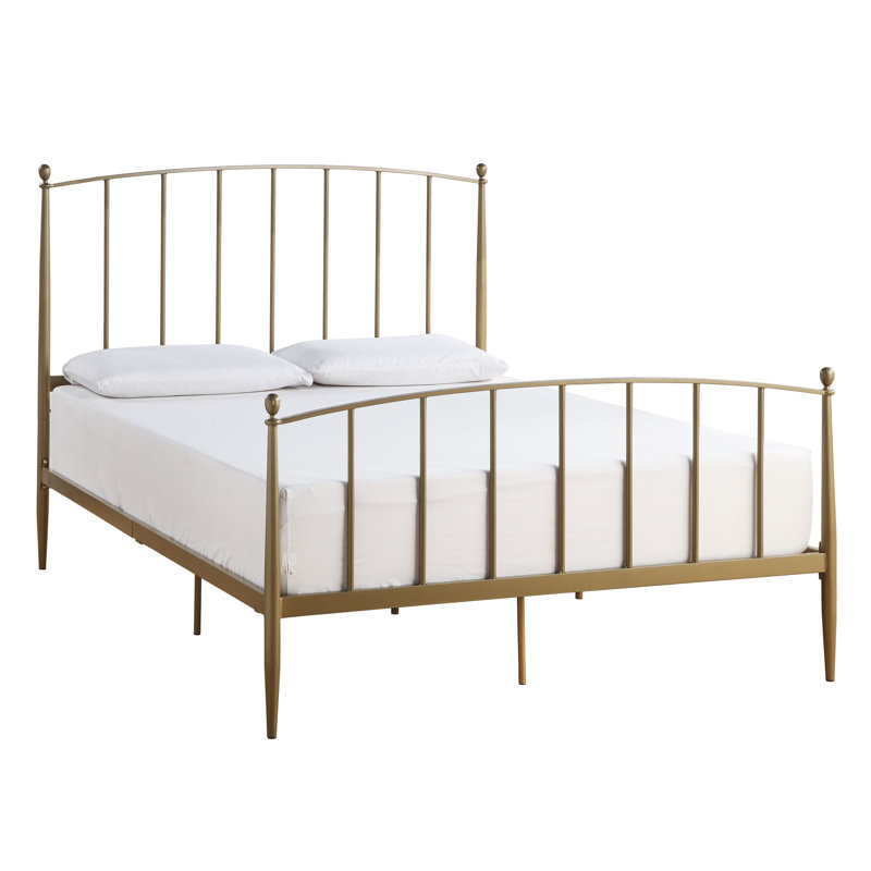Marke Metal Slat Bed, Queen, Gold