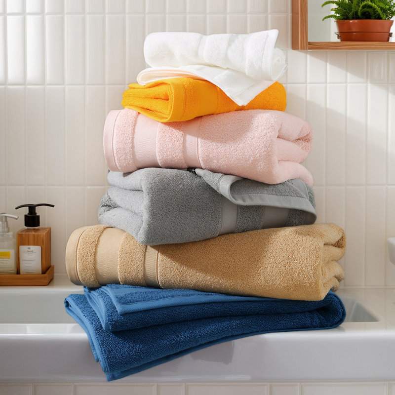 Ensemble de serviettes 6 pièces avec 2 débarbouillettes 2 mains et 2 débarbouillettes, coton doux et absorbant de 380 g / m²