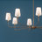  Classic 8 Light Chandelier with White Linen Shades-597268139