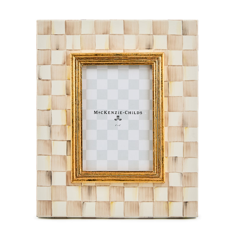 Mocha Check Frame, 4" W x 6" H