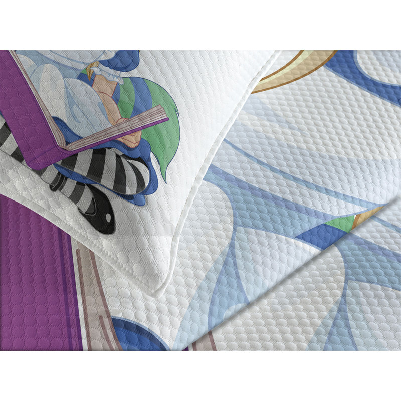 Ambesonne Cartoon Bedspread, King Bedspread + 2 Standard Shams