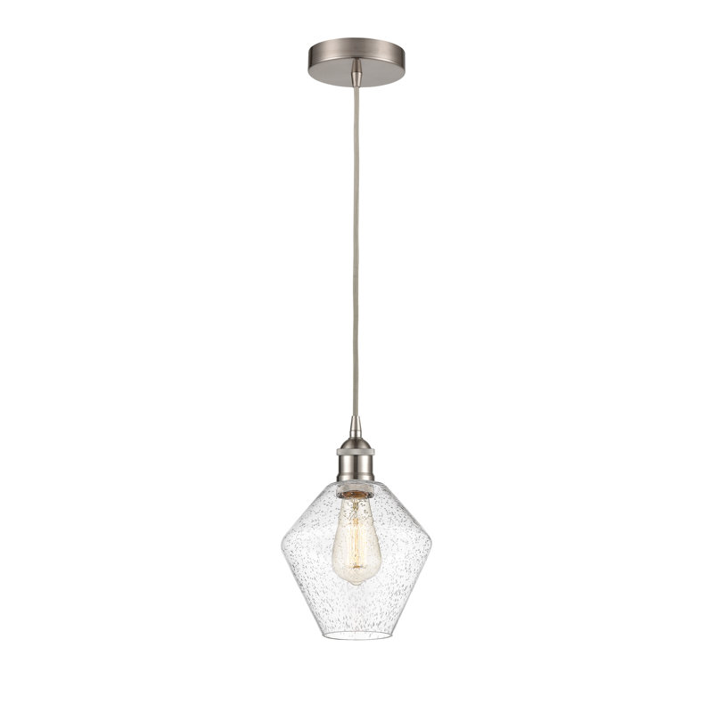 Luminaire suspendu simple à 1 lumière Gabbie, Nickel satiné brossé