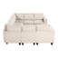 8 canapé modulaire avec rangement, revêtement en velours côtelé beige, poches latérales et ports modulaires pour salon