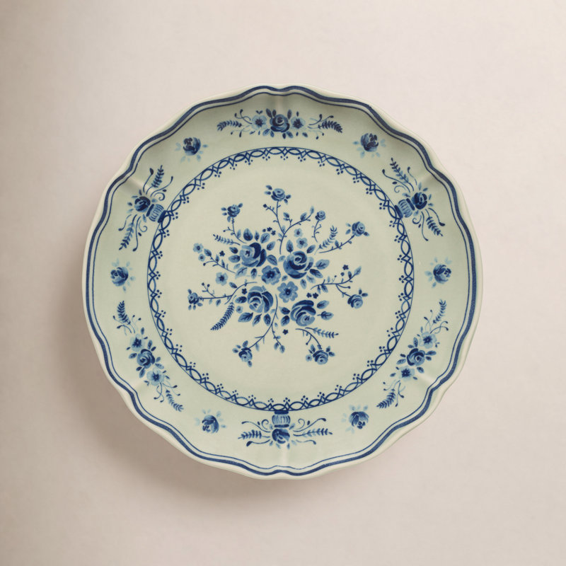 Vila Salad Plates, Blue/Olive