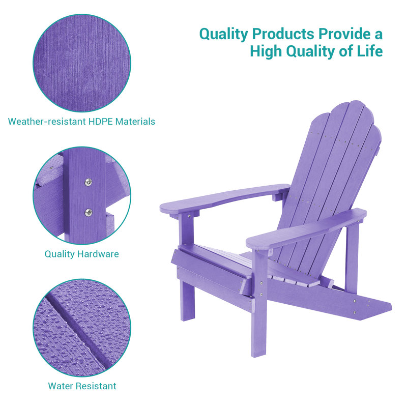 Younts HIPS Adirondack Chair, Purple