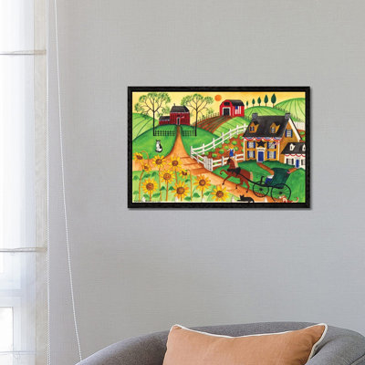 Country Sunflower Quilt Farm by Cheryl Bartley - Print on Canvas