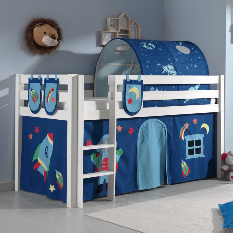 European Single (90 x 200cm) Mid Sleeper Loft Bed, Basic, White