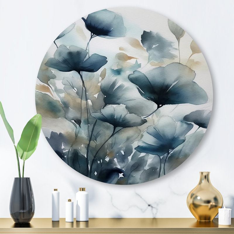 Feuilles et fleurs bleues Nittany III, H 29 po x l 29 po x P 1 po