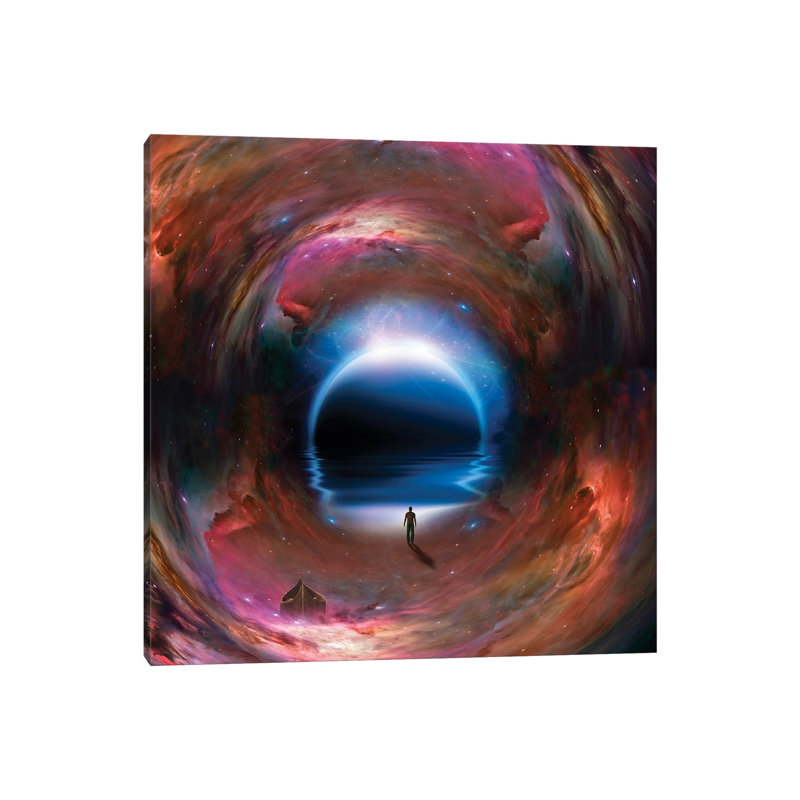 Man With Boat In Space Tunnel by Bruce Rolff - Wrapped Canvas Print, 30.48 cm H x 30.48 cm W
