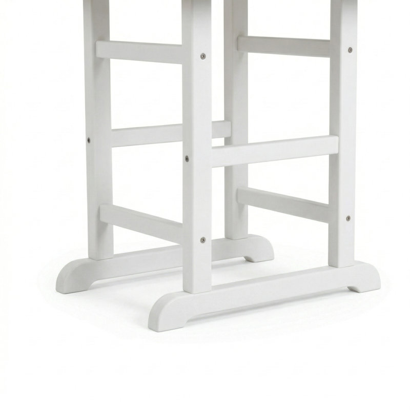 Table de patio carrée pour 4 personnes, Blanc
