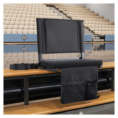 Siège de stade portatif et pliable avec dossier et coussin épais - Fauteuil de gradin avec porte-gobelet, poche latérale et bandoulière pour événements sportifs